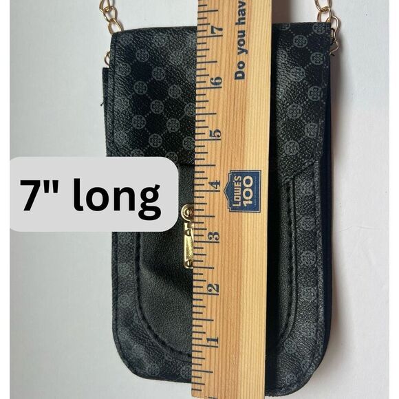 Crossbody with Gold Chain Accent- Brown Bag - Picture 9 of 12